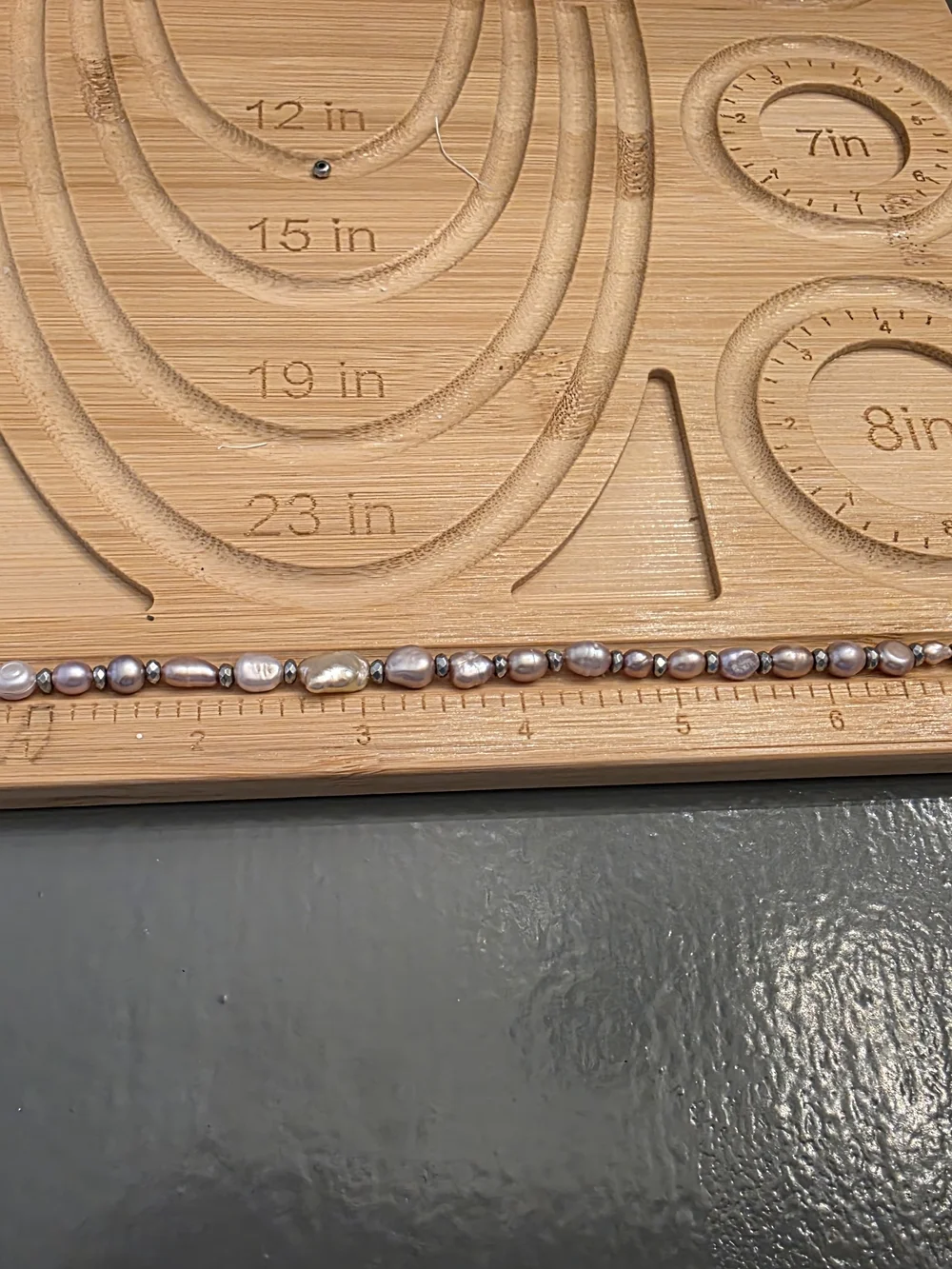 Freshwater Pearl Bracelet in Lavender Pink with Silver Accents